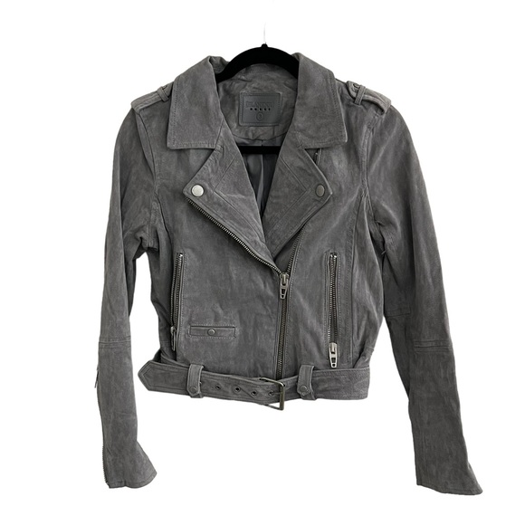 NEW Blank NYC Suede Moto Jacket Gray size Small - Picture 4 of 10